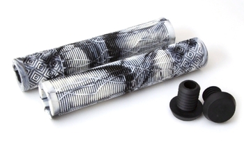 Ручки на руль Clarks С132 резиновые 168мм, пластик. заглушки, камуфляж черно-серый (2021)