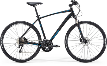 Гибридный велосипед Merida CROSSWAY 500 MATT BLACK (BLUE/ANTHRACITE) (2015)