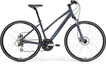 Гибридный велосипед Merida Crossway 20-MD Lady Matt Anthracite (dark grey/sky blue) (2015)
