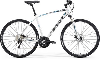 Гибридный велосипед Merida Crossway 500 Met. White (anthracite/blue) (2015)