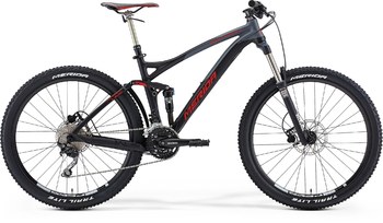 Велосипед двухподвес Merida One-Forty 7.500 Matt Black/DK.GRY (signal red) (2015)