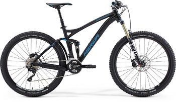Велосипед двухподвес Merida One-Forty 7.700 Matt Black (process blue) (2015)