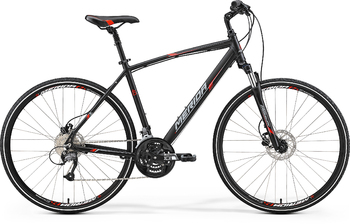 Гибридный велосипед Merida Crossway 40-D Matt Black (red/grey) (2017)