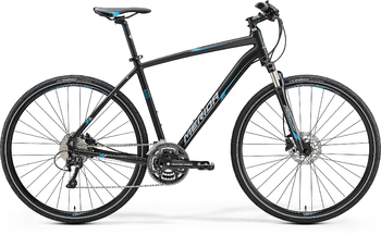 Гибридный велосипед Merida Crossway 500 Matt Black (blue/grey) (2017)