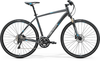 Гибридный велосипед Merida Crossway XT-edition Matt Anthracite (blue/silver) (2017)