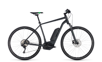Электровелосипед Cube CROSS HYBRID Pro 500 grey/flashgreen (2018)
