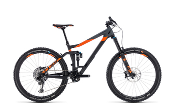 Велосипед двухподвес Cube STEREO 160 C:62 TM 27.5 carbon/orange (2018)