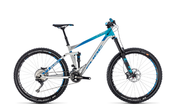 Велосипед двухподвес Cube STEREO 160 SL 27.5 metal/blue (2018)