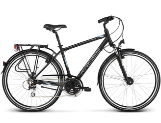 Дорожный велосипед Kross Trans 4.0 black/blue/silver matte (2018)