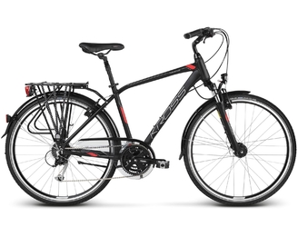 Дорожный велосипед Kross Trans 5.0 black/red/silver matte (2018)