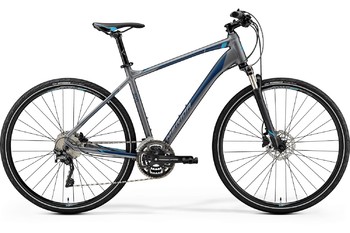 Гибридный велосипед Merida Crossway 500 MattDarkSilver/Blue/DarkBlue (2019)