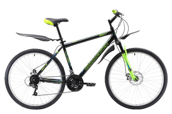 Велосипед МТВ Challenger Agent 26 D чёрный/зелёный/голубой  (2018)