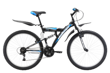 Велосипед двухподвес Challenger Mission Lux FS 26 чёрный/синий/белый (2018)