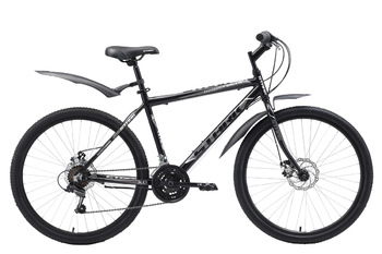 Велосипед МТВ Stark Respect 26.1 RD чёрный/тёмно-серый/серый (2018)