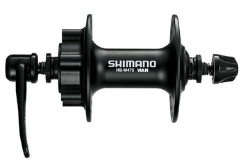 Втулка передняя Shimano Alivio HB-M475 Black, под дисковый тормоз 6 болтов (2020)