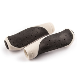 Ручки на руль Clarks CL302 130 мм эргономичные, 2-х компонентные, резиновые, черно-белые (2020)