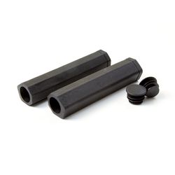 Ручки на руль Clarks C135 резиновые, 123 мм, пластиковые заглушки, черные (2020)