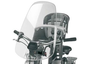 Велокресло c ветровым стеклом в комплекте Polisport BILBY JUNIOR FF уст. спереди,под руль, тёмносерый/сереб  (2020)