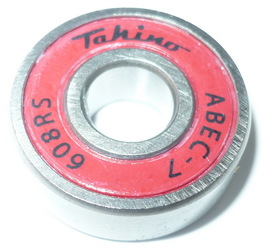 Подшипник Takino ABEC-7 для колеса самоката, роликов, скейта, деткой коляски, красный сальник (2022)