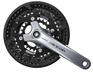 Система шатунов Shimano Acera, M3000 на 9 скоростей, звезды 40/30/22T с защитой и с болтами в комплекте (2022)