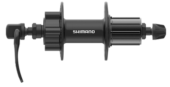 Втулка задняя под дисковый тормоз Shimano Tourney FH-TX506, под 8/9/10 ск, 6-болт, QR 166мм, цв. черн. O.L.D. 135мм. (2022)