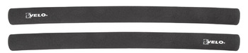 Ручки на руль Velo полиуретан ДЛИННЫЕ длина 400мм, диаметр ~ 22мм, с заглушками черные (2021)