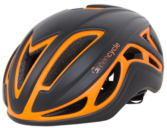 Шлем Green Cycle Jet шоссе/триатлон черно-оранжевый (2021)
