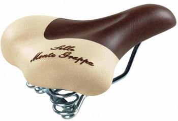 Седло SELLE MONTE GRAPPA VANITY комфорт 250х190мм мягкое, хромирован. пружины, коричневое-бежевое (2021)