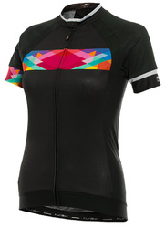 Велофутболка Funkier Nugola JW-854 Women PRO SS Jersey, черная с цветными вставками (2021)