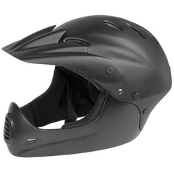 Шлем M-Wave Freeride/DH/BMX FullFace ABS hard shell суперпрочный, 17 отверстий, черный матовый (2021)