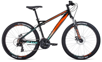 Велосипед MTB Forward Flash 26 2.2S Disc Черный/Оранжевый (2021)
