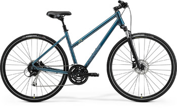 Гибридный велосипед Merida Crossway 100 Lady TealBlue/SilverBlue/Lime (2021)