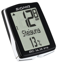 Велокомпьютер Sigma BC-14.16 STS 14 функций, беспроводной, высота, подсветка, NFC, черно-белый (2021)
