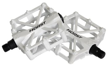 Педали Horst H36, алюминий, широкие, с 2-мя промподшипниками, 92*95*15мм, белые (2021)