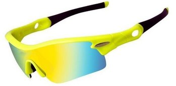 Велосипедные очки ARISTO VG 02 yellow cо сменными серыми и голубыми линзами, желтая оправа (2021)