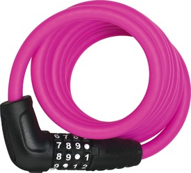 Велозамок ABUS Numero 5510C/180 см SCMU, трос, 10 мм, кодовый, с кронштейном, 500 гр, розовый (2021)