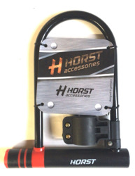 Велозамок Horst скоба, 12х180х245 мм, на ключ, с креплением на раму, черный (2021)
