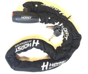 Велозамок Horst цепь, 8х1200 мм, на ключ, черный (2021)