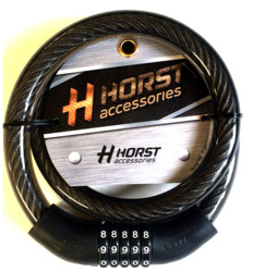 Велозамок Horst кодовый (5 разрядов), 20х1000 мм, трос, черный (2021)