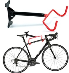 Держатель велосипеда настенный, складной ARISTO PH20 до 20 кг. стальной с крепежом, черно-красный (2022)