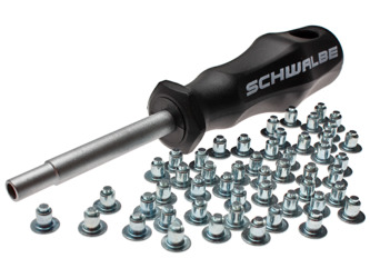Инструмент + шипы для велопокрышек Schwalbe Spare Spikes incl. Tool 50 шт стальных шипов (2022)