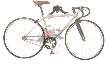 Держатель для велосипеда Giyo настенный горизонтальный, с антицарапающими резиновыми подушечками черно-оранжевый (2022)