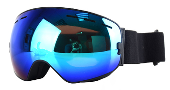 Маска горнолыжная BACKSIDE HX003 Matte Black-Full Revo Blue (2022)