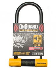 Велозамок U-образный OnGuard Smart Alarm, толщина прута 14мм. сигнализация с сенсором движения, cирена 120ДБ, 4 ключа + 1 с подсветкой (2023)