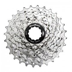Кассета SunRace R91 шоссе/road, на 9 скоростей 11-25/ 28Т совместима с SHIMANO, цвет серебро (2022)