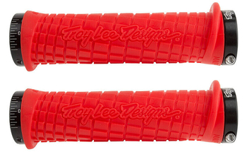 Ручки на руль Odi Troy Lee D30TLR-B красные с черными алюм. грипстопами, 130мм  (2022)
