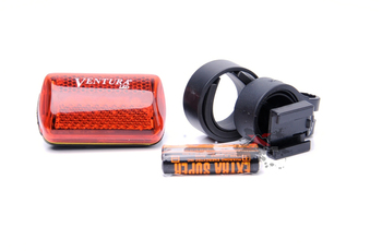 Фонарь задний Ventura 5 диодов 2 функции, красный с батарейками в комплекте (2021)