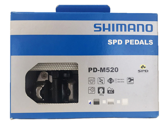 Педали контактные Shimano PD-M520, SPD, с шипами (2023)