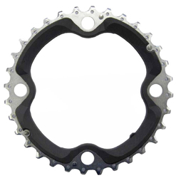 Звезда передняя Shimano XT FC-M782, 30T, 3х10 скоростей, стальная, черно-серебристая (2023)