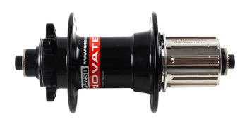 Втулка задняя под дисковый тормоз Novatec D042SB Black под кассету 8/9/10ск,  32/36 спиц 4 пром. подшипника (2022)